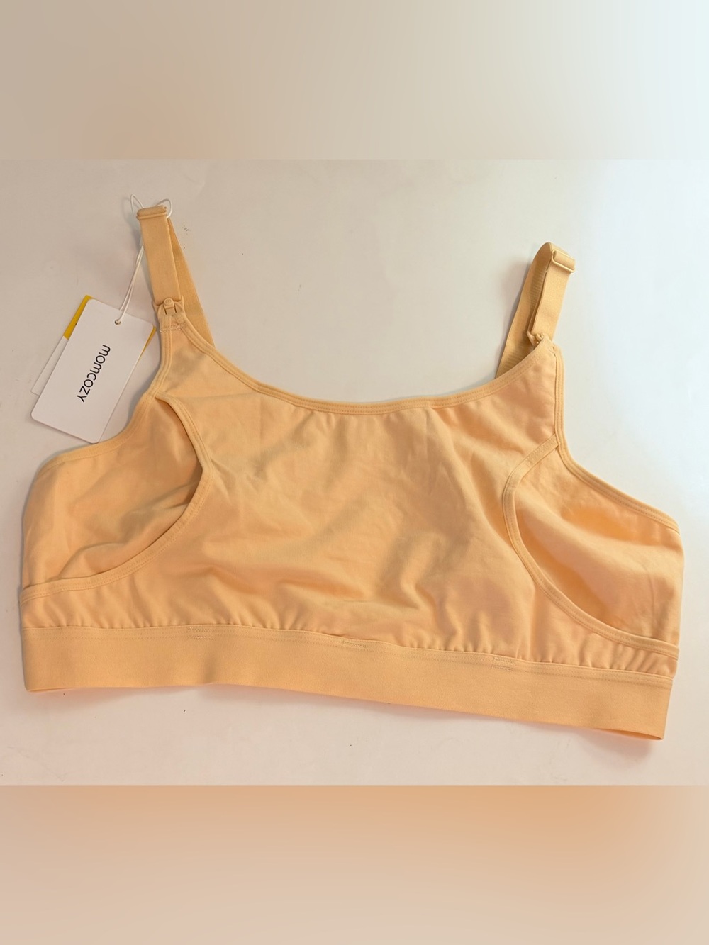 Momcozy Hands-Free Nursing & Pumping Bra - Size XL (Peach/Nude)